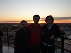on top of the leaning tower of Pisa - Me, Kamran and Diego